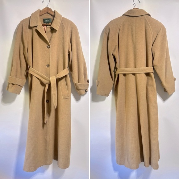 Ralph Lauren vintage camel hair tan belted long trench coat - Picture 1 of 9